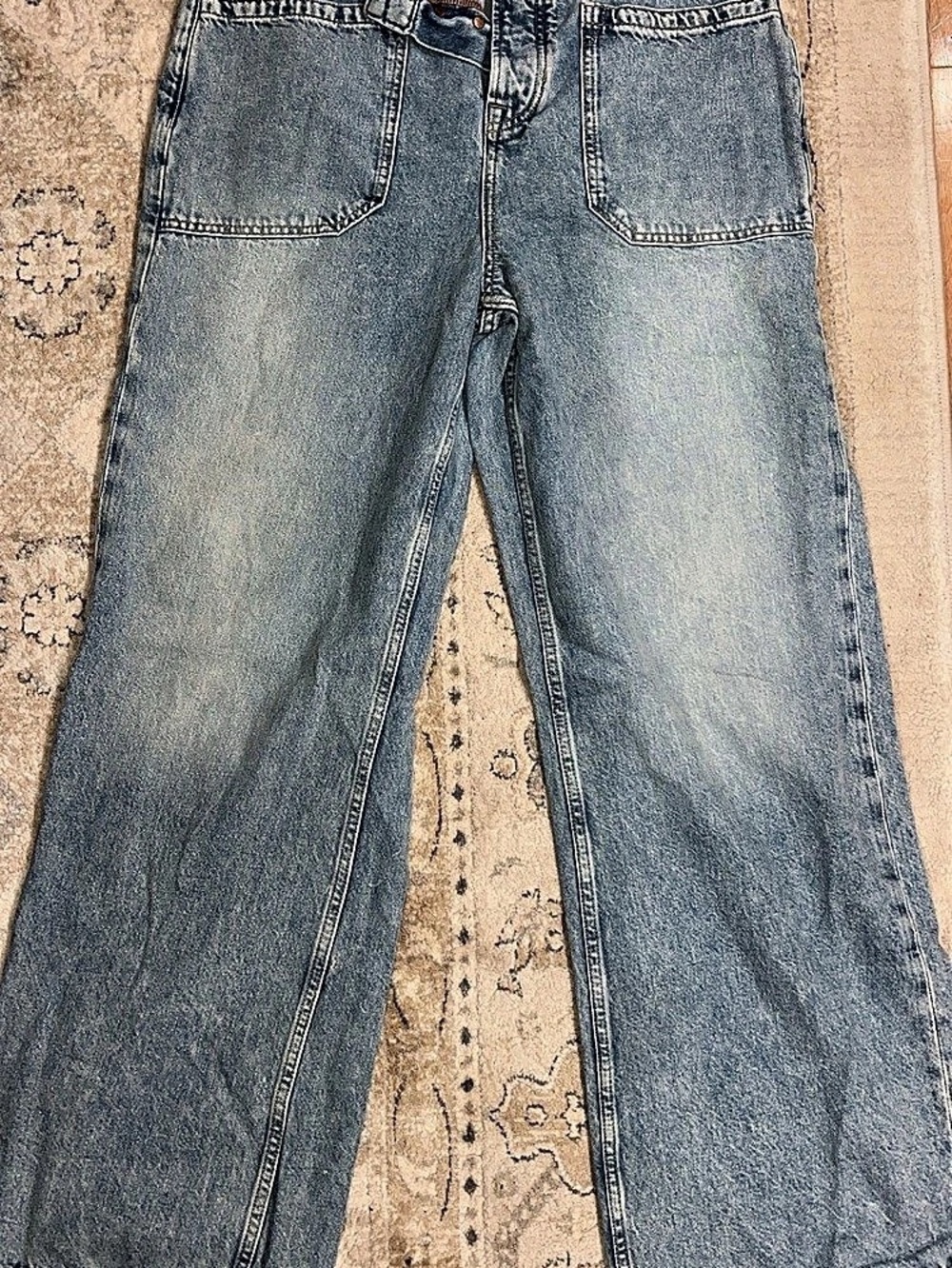Free People We The Free Palmer Cuffed Jeans Blue Jeans